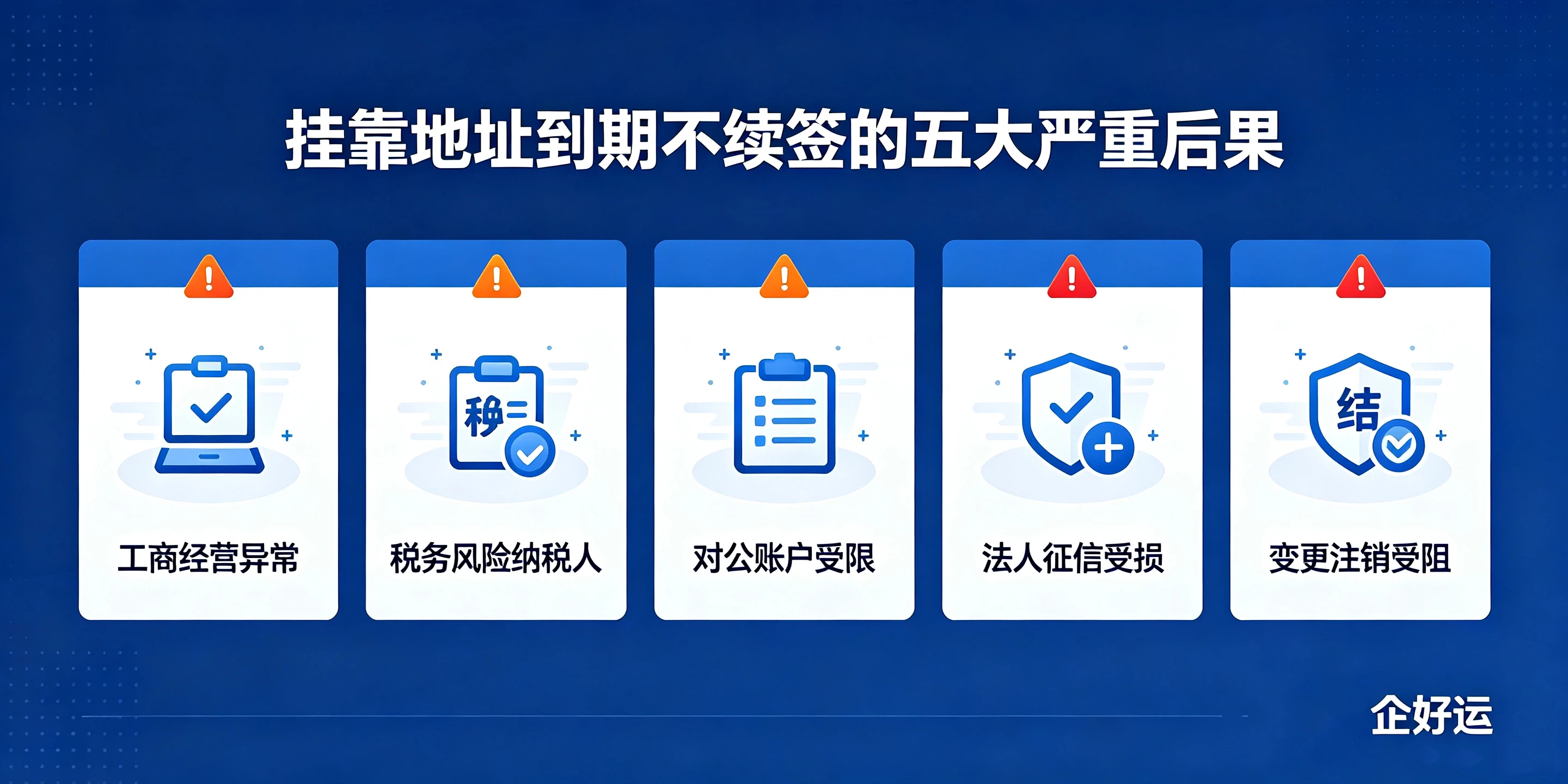 【企好运】注册前海公司的挂靠地址到期不续签，会有什么后果？(图3)